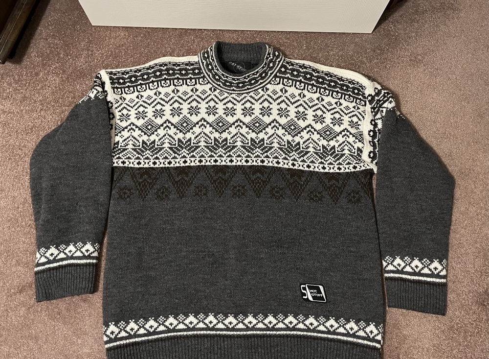 Men’s Lana Wool Blend Ski Sweater, XL